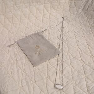 Kendra Scott Silver Necklace with White Stone